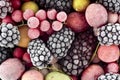 Frozen mixed berries - red currant, white currant, blackberry, gooseberry and black currant Royalty Free Stock Photo