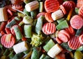 Frozen mixed sliced vegetables Royalty Free Stock Photo