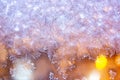Frozen morning window, blurred ice background Royalty Free Stock Photo