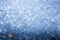 Frozen morning window, blurred ice blue background Royalty Free Stock Photo