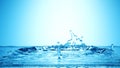 Frozen motion splash crown with waves and droplets on calm water surface realistic 3d illustration. Pure drink fresh Royalty Free Stock Photo