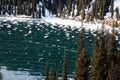 Frozen mountain lake