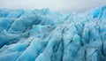 Frozen mountain peak, majestic beauty in nature, melting ice floe generated by AI