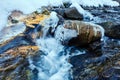 Frozen mountain river Royalty Free Stock Photo