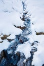 Frozen mountain river Royalty Free Stock Photo