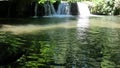 The frozen mountain waterfalls. The Treja river that forms the waterfalls. A pond under the Monte Gelato waterfalls on the Treja