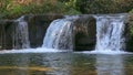 The frozen mountain waterfalls. The Treja river that forms the waterfalls. A pond under the Monte Gelato waterfalls on the Treja