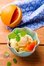 Frozen orange yogurt Royalty Free Stock Photo