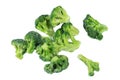 Frozen Organic Broccoli On White Background