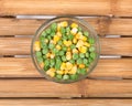 Frozen organic peas and corn