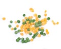 Frozen organic peas and corn Royalty Free Stock Photo