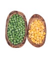 Frozen organic peas and corn Royalty Free Stock Photo