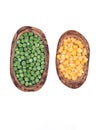 Frozen organic peas and corn Royalty Free Stock Photo