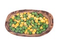 Frozen organic peas and corn Royalty Free Stock Photo