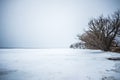 Frozen over bear lake adjacent to lake michigan