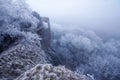 Frozen Pajstun castle ruins in Borinka, Slovakia