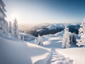 Frozen Panoramas winter : A Journey through Winter Whiteness Royalty Free Stock Photo