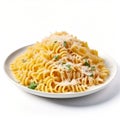 frozen pasta a dish of pasta frozen solid with noodles and saue Royalty Free Stock Photo