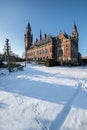 Frozen Peace Palace garden, Vredespaleis, under the Snow Royalty Free Stock Photo