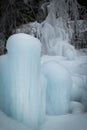 Frozen pile of snow.