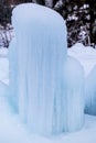 Frozen pile of snow