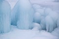 Frozen pile of snow