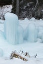 Frozen pile of snow.