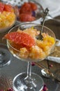 Frozen pink grapefruit granita slush drink