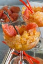 Frozen pink grapefruit granita slush drink