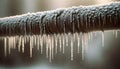 Frozen pipe with icicles hanging down from it Royalty Free Stock Photo