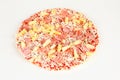 Frozen pizza with pinapple and ham Royalty Free Stock Photo