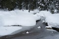 Frozen pond on Mount Seymour snowshoe trail
