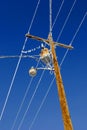 Frozen Power Lines Blue Sky with Ice Crystals in the Air Winter Royalty Free Stock Photo