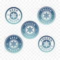 Frozen product icon set. Frozen food packaging stickers