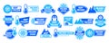 Frozen Product Label Set. Keep Frozen Badges For Packages. Frozen Food Logo, Stickers Or Tags With Snowflakes, Rocks Royalty Free Stock Photo