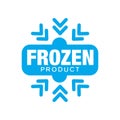 Frozen product, sticker for food with snowflake sign vector Illustration