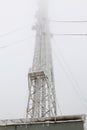 Frozen radio transmitting tower Royalty Free Stock Photo