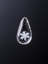 Frozen raindrop with snowflake Royalty Free Stock Photo