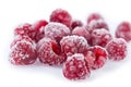 frozen raspberries isolated on white Royalty Free Stock Photo