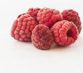 Frozen raspberries on white Royalty Free Stock Photo
