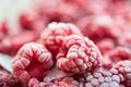 Frozen raspberry berries