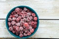 Frozen raspberry berries