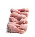 Frozen raw chicken legs isolated on white background Royalty Free Stock Photo