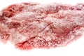 Frozen raw pork neck chops meat steak isolated on white. Royalty Free Stock Photo