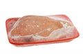 Frozen raw turkey breast on foam meat tray Royalty Free Stock Photo