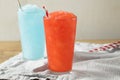 Frozen Red and Blue Slushies Royalty Free Stock Photo