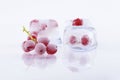 Frozen red currant in ice cubes Royalty Free Stock Photo