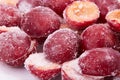 Frozen red plums Royalty Free Stock Photo