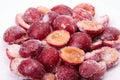 Frozen red plums Royalty Free Stock Photo