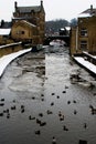 A Frozen River Aire, Skipton Royalty Free Stock Photo